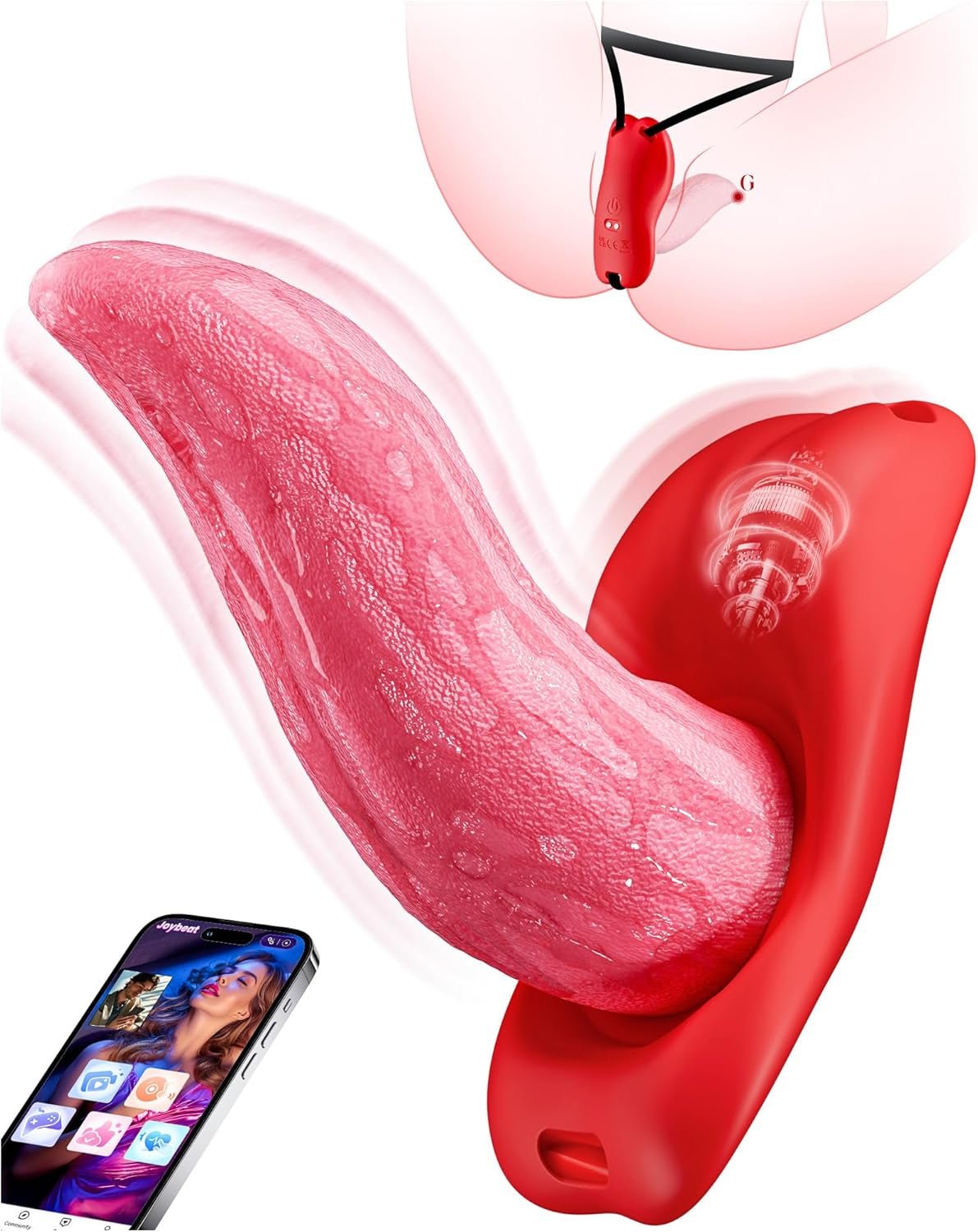 LushTongue Wearable Tongue Vibrator App Control 9 Modes