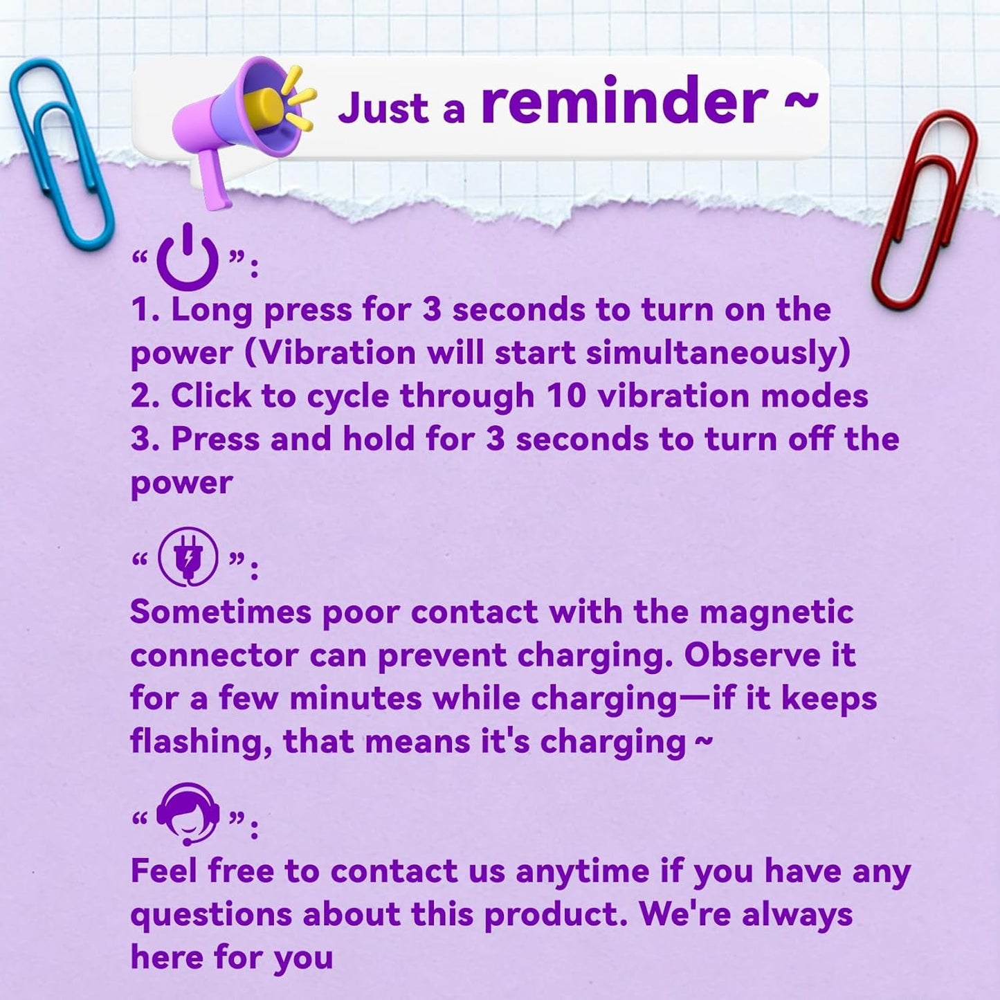 VioraX Finger Vibrator 10 Modes Waterproof Mini Purple
