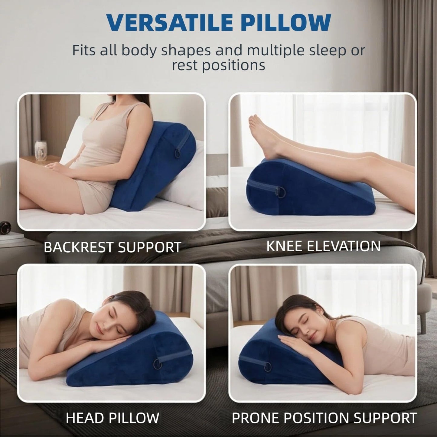 AzureRise Sex Position Pillow & BDSM Handcuffs | Blue