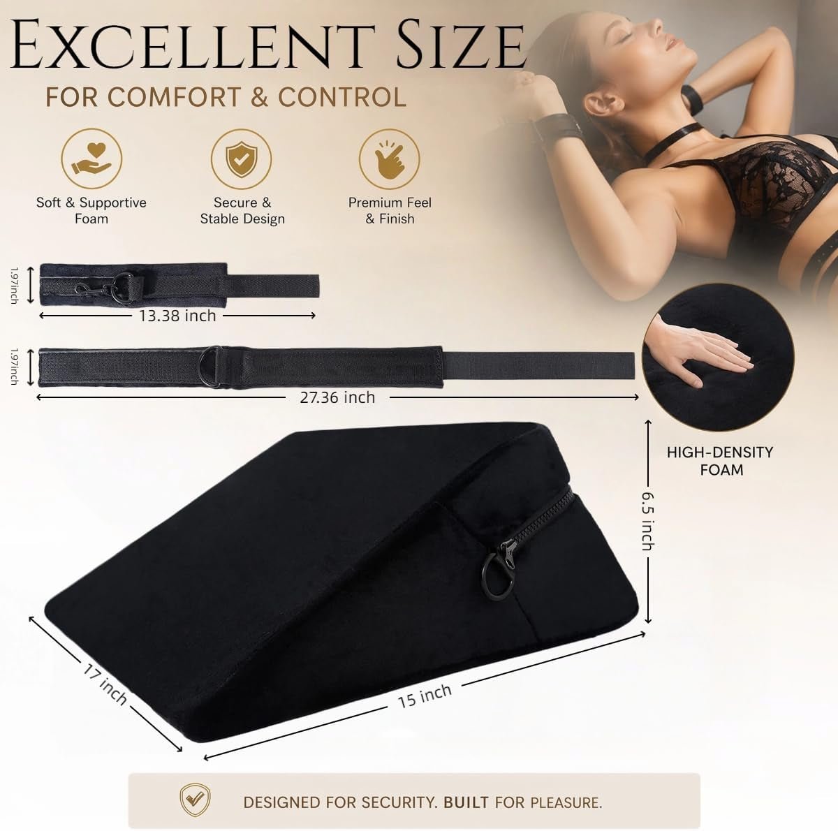 VelvetBind Sex Position Pillow & Bondage Cuffs Kit