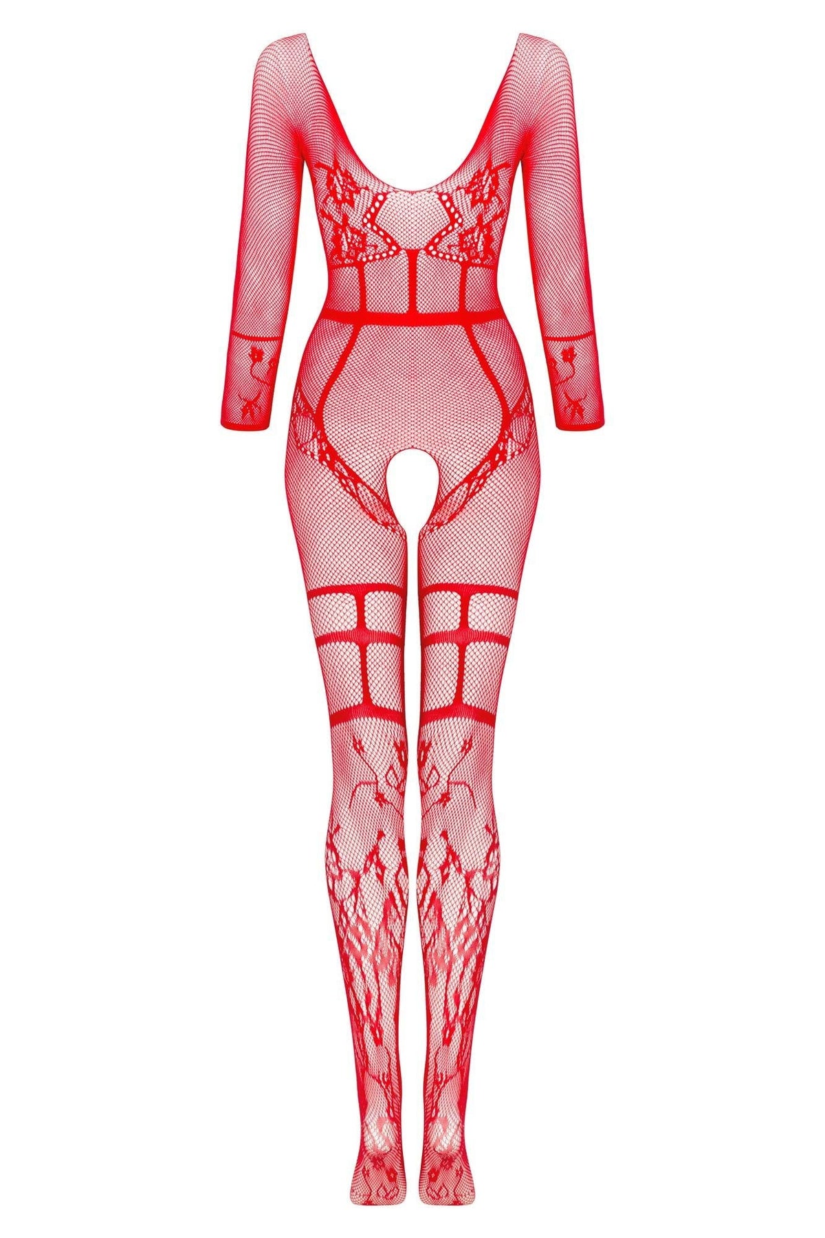 Beauty Night Lorna Red Seductive Delicate Fishnet Bodystocking