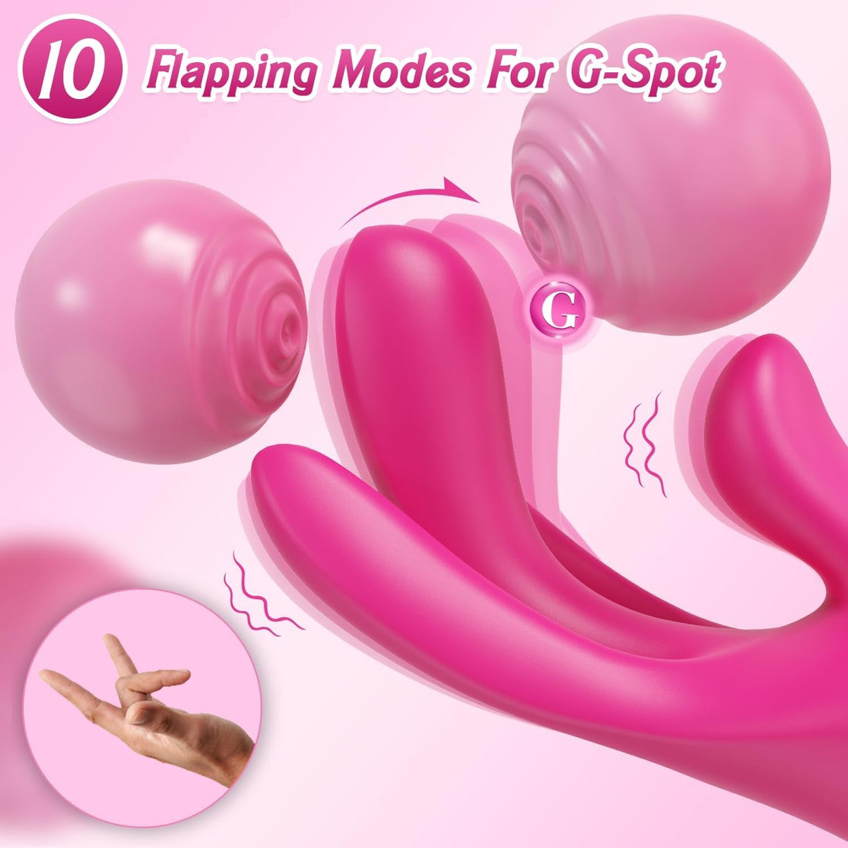 TriFlex 3-in-1 Finger Vibrator 10 Modes & Flapping G-Spot