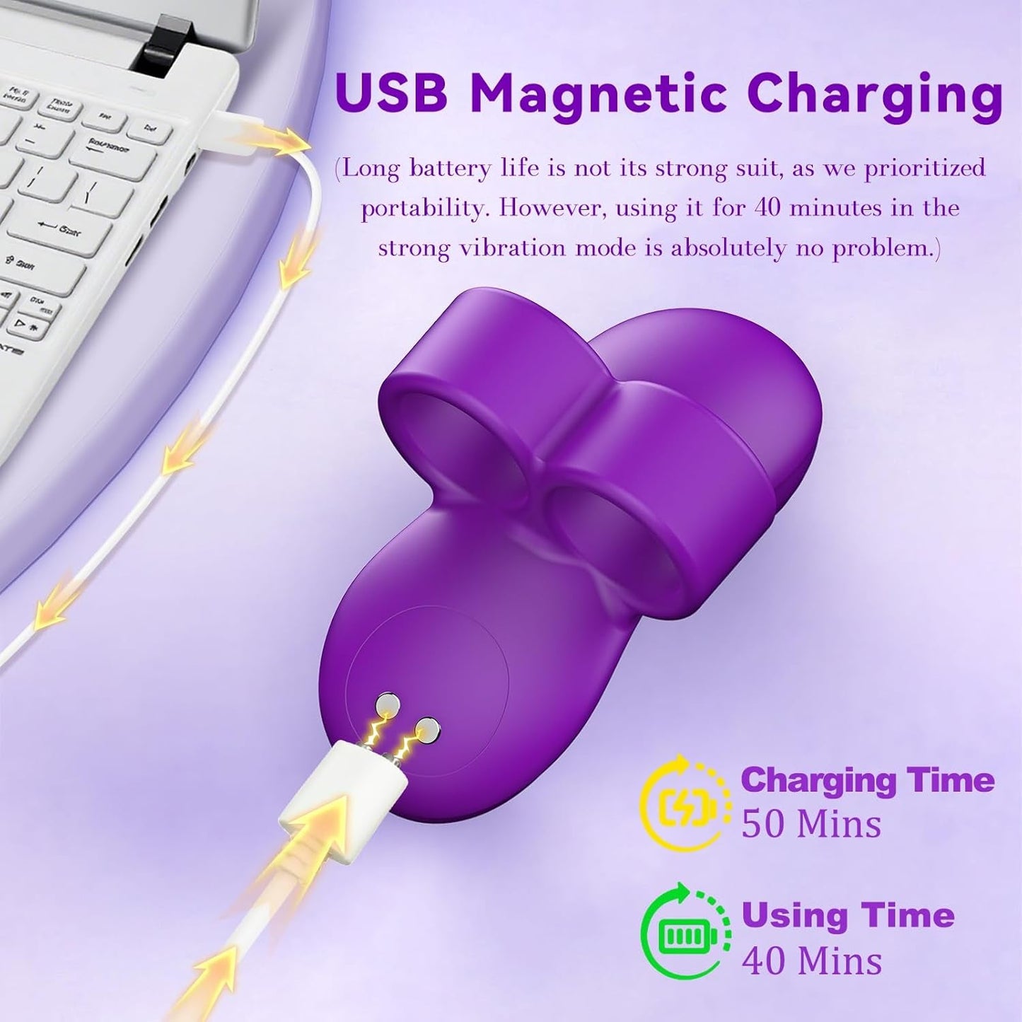 VioraX Finger Vibrator 10 Modes Waterproof Mini Purple