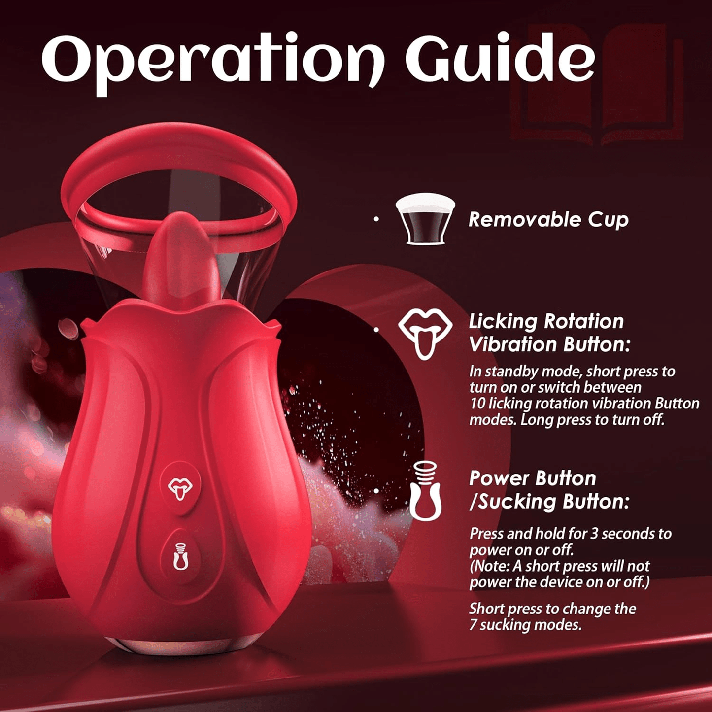 VelmoraR AI Rose Vibrator 7 Suction 10 Licking Modes