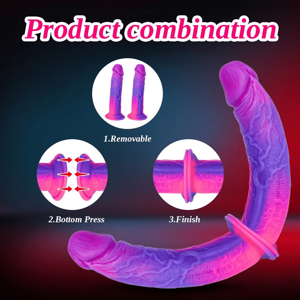TwinPop 14” Double-Ended Dildo Suction Cup Silicone Set