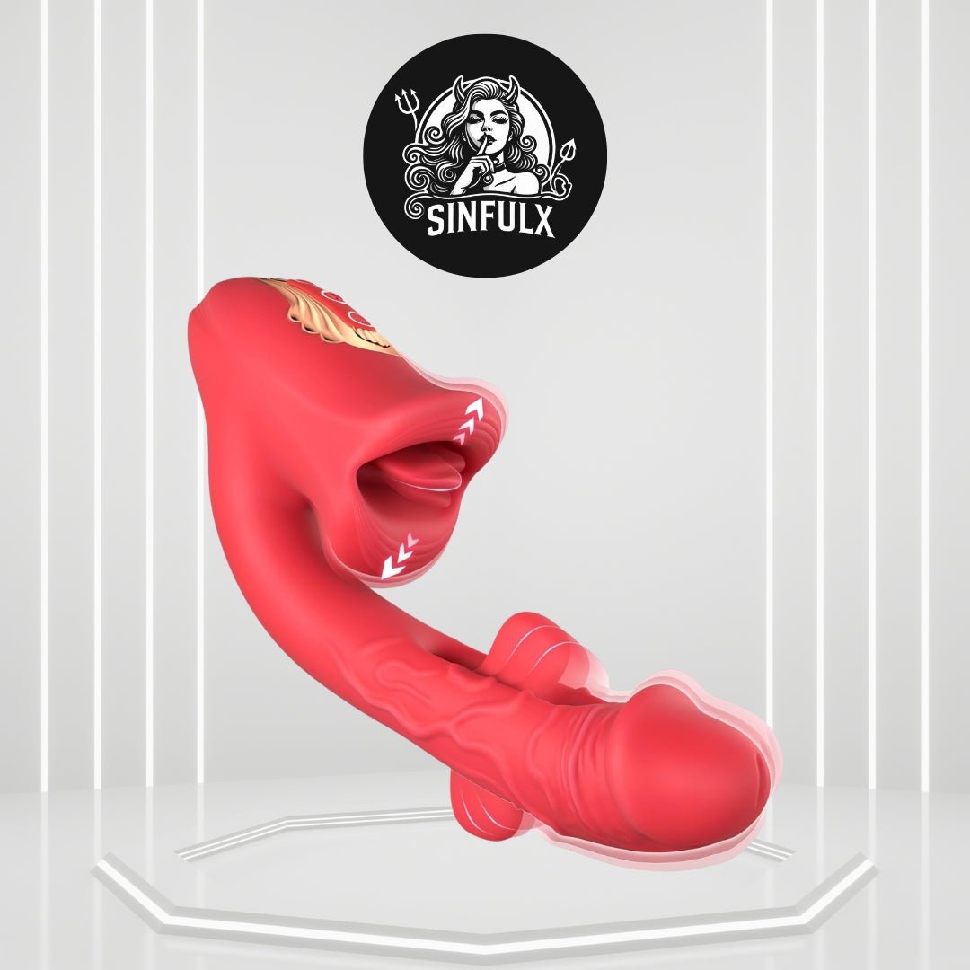 VelvetLick Rose Tongue Vibrator Flapping 10 Modes Waterproof