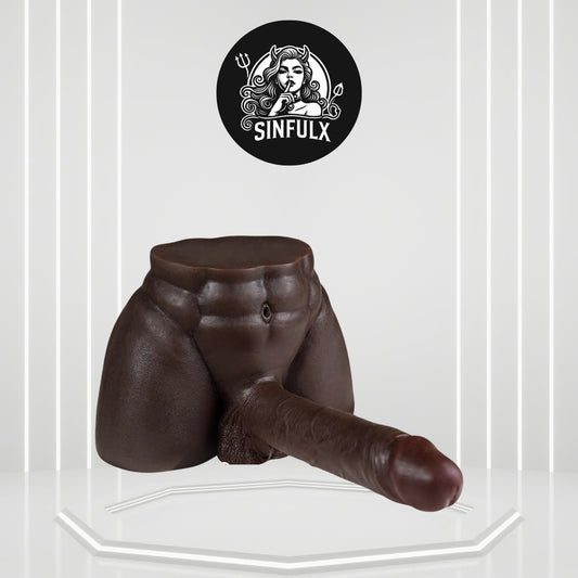 OnyxFlex Black Male Sex Doll Torso 7.8in Dildo 8LB