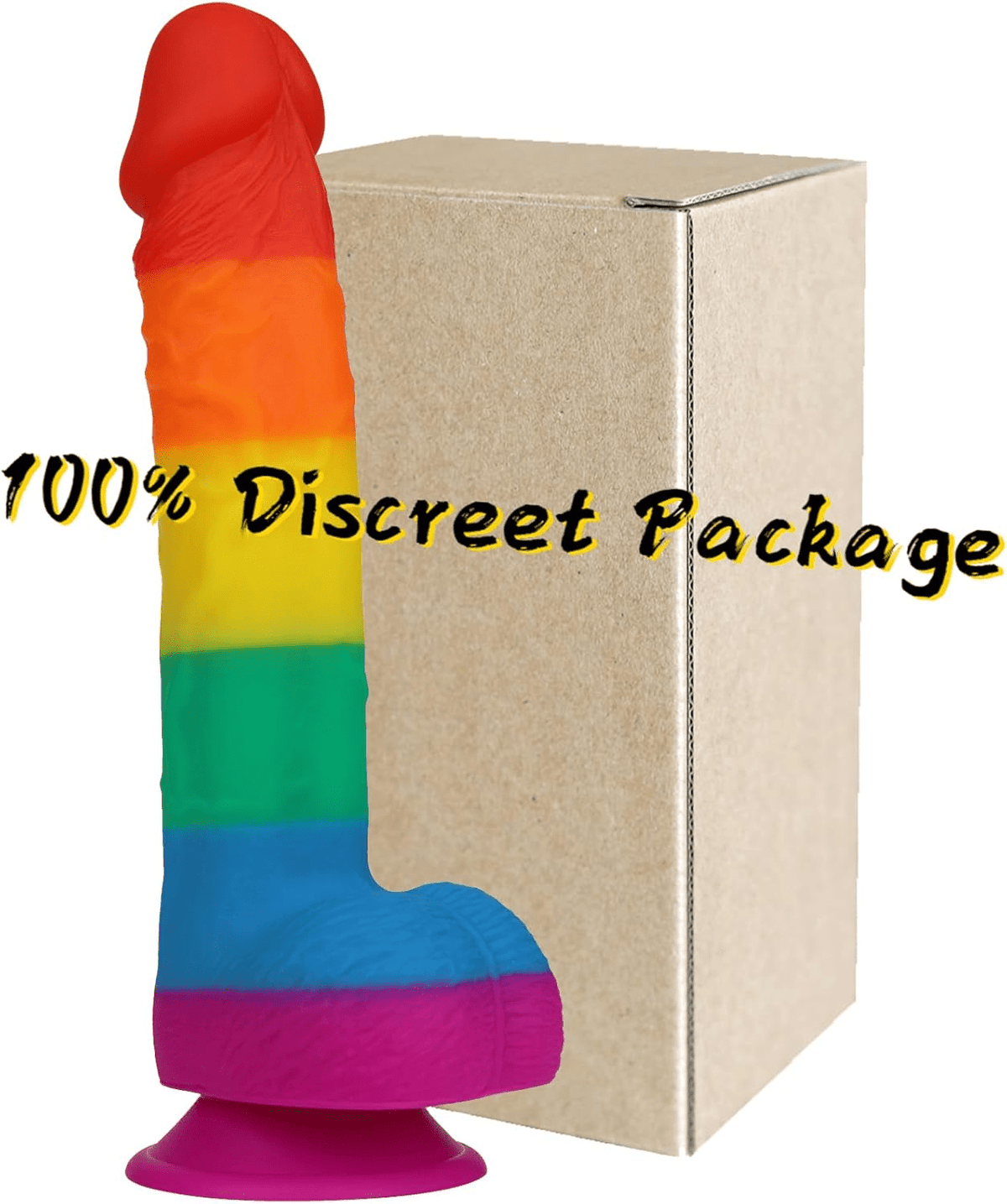 PrismCore 9.3” Rainbow Silicone Dildo Suction Cup G-Spot