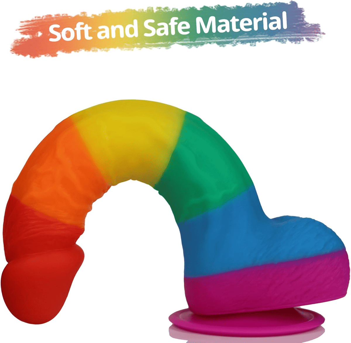 PrismCore 9.3” Rainbow Silicone Dildo Suction Cup G-Spot