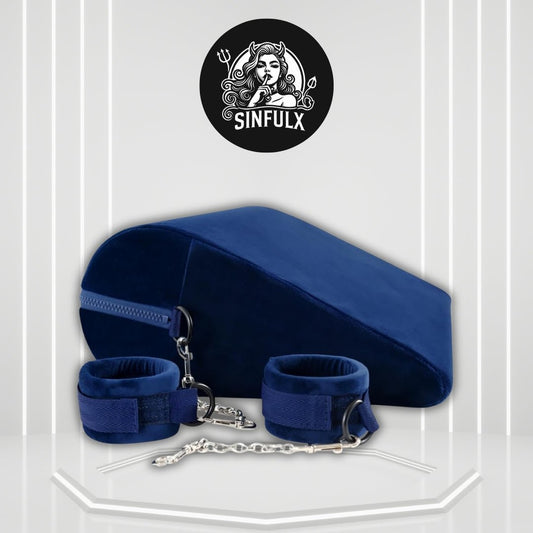 AzureRise Sex Position Pillow & BDSM Handcuffs | Blue