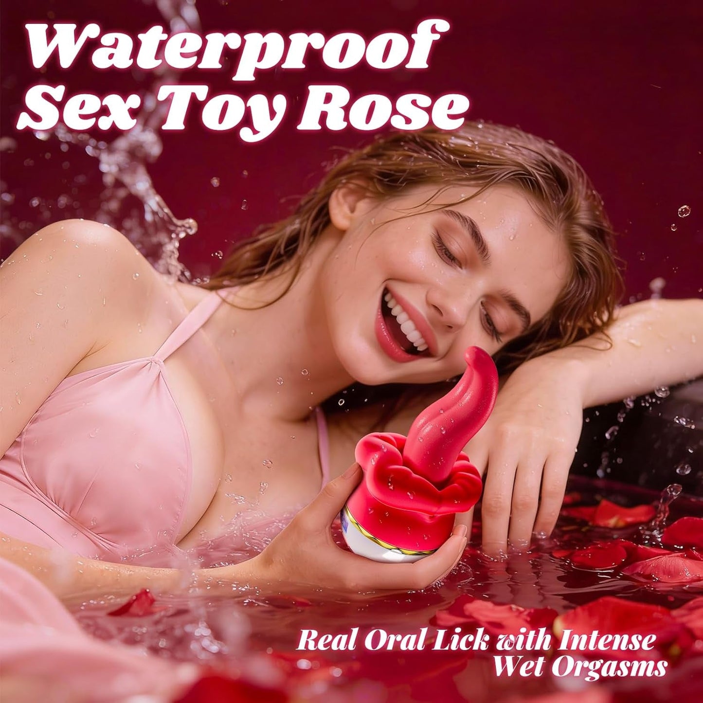FlorixaWave 5-in-1 Rose Tongue Vibrator 10 Modes Clit Toy