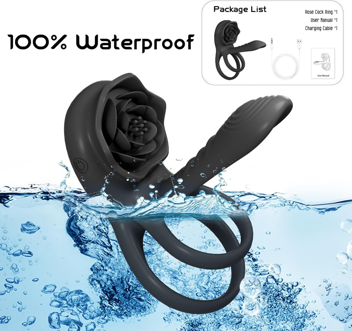 PetalCoreX Cock Ring Extender G-Spot Clit Vibrator 9 Modes