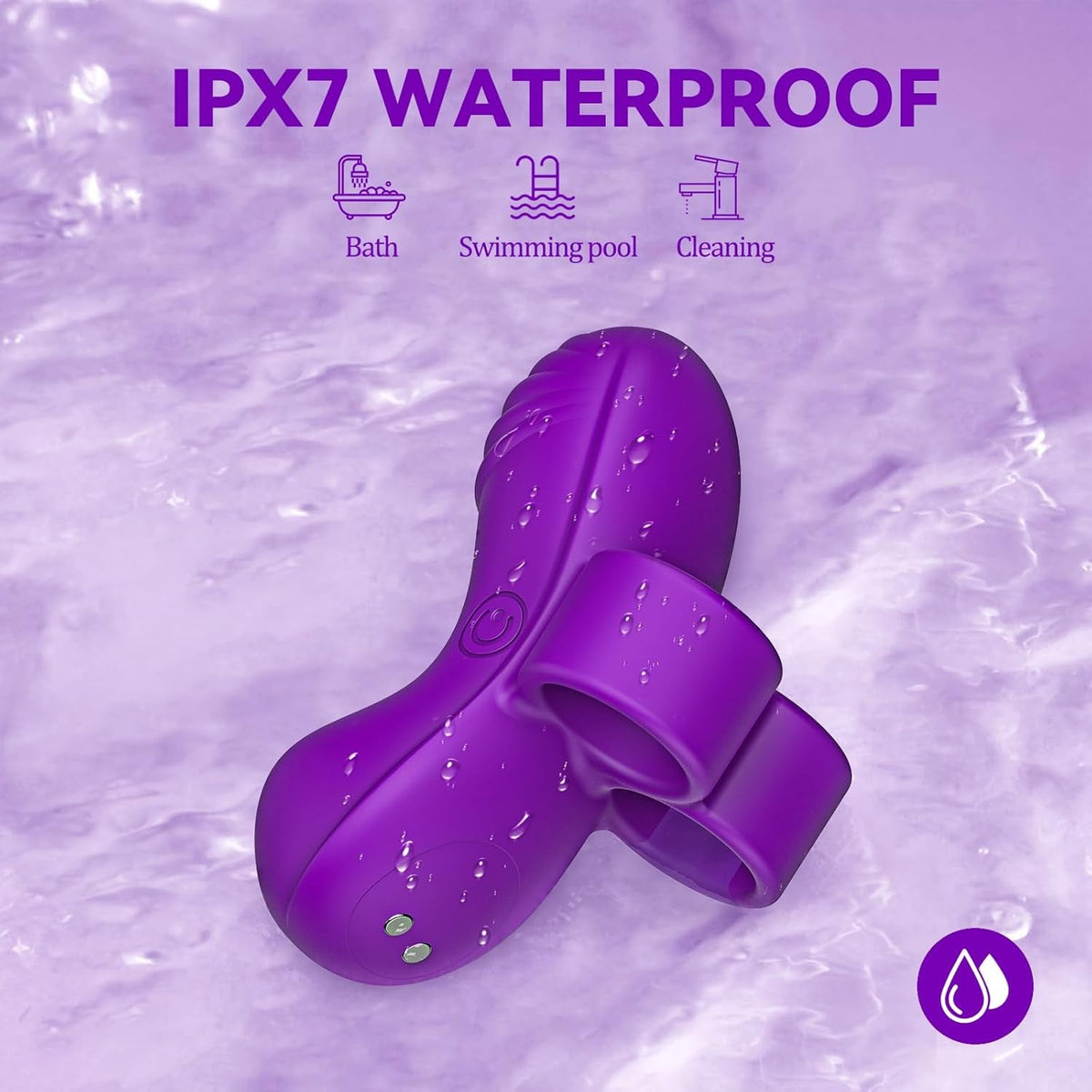 VioraX Finger Vibrator 10 Modes Waterproof Mini Purple