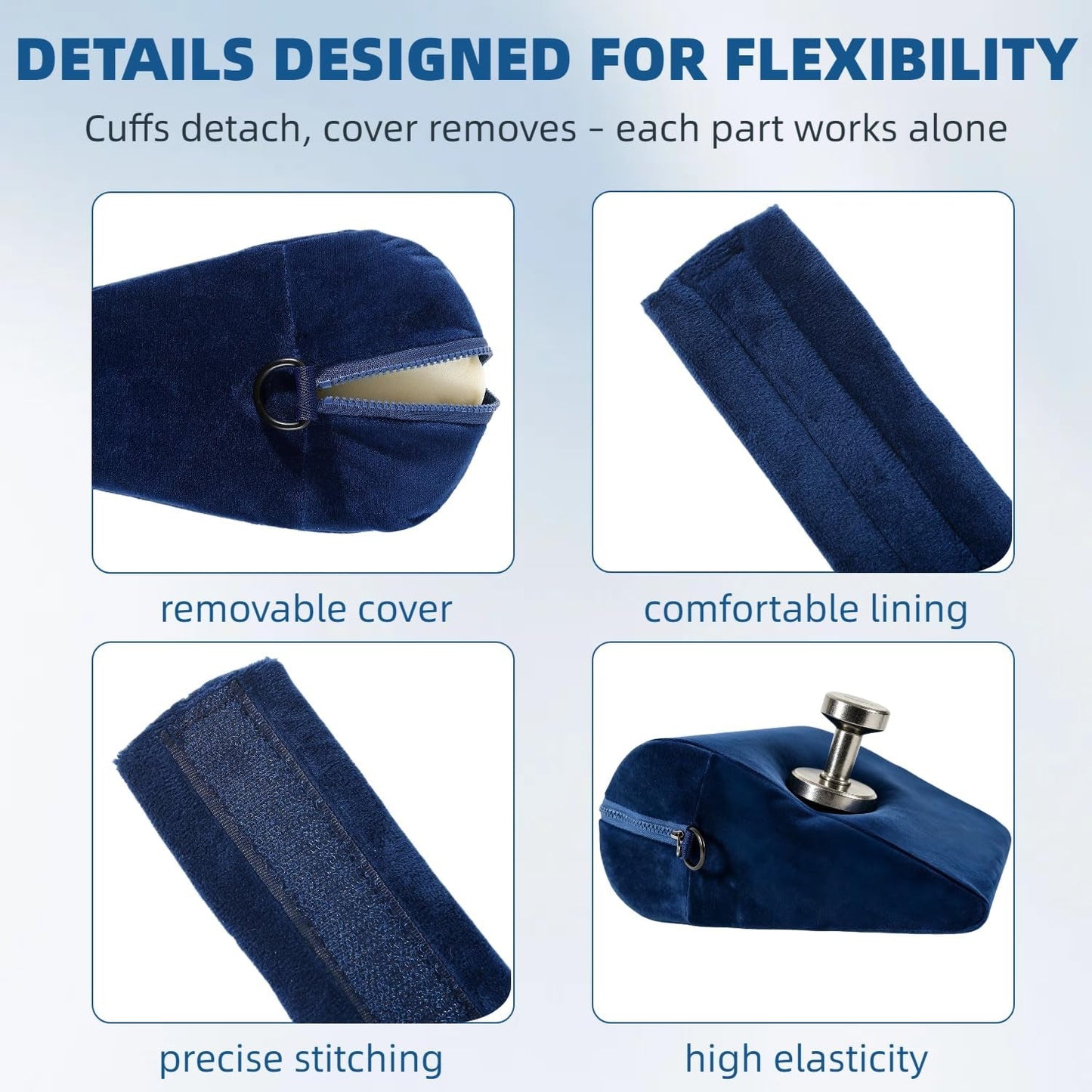 AzureRise Sex Position Pillow & BDSM Handcuffs | Blue
