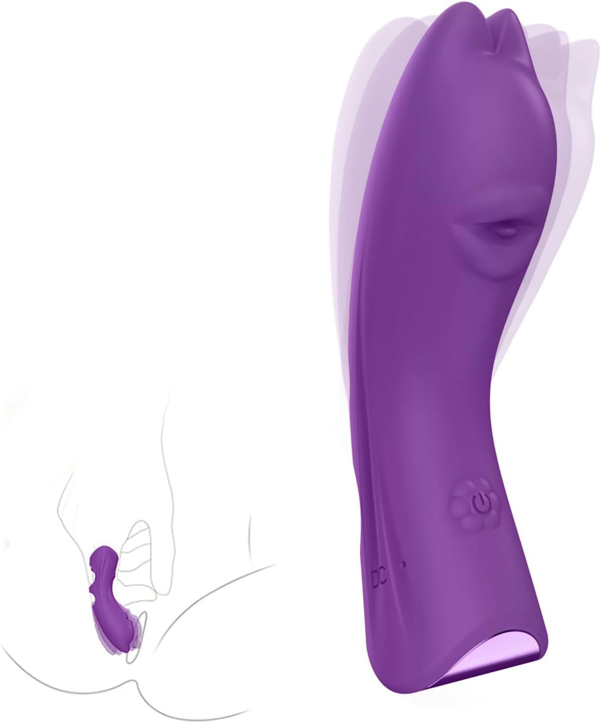 KittyCurve Cat Finger Vibrator 10 Modes Waterproof Purple