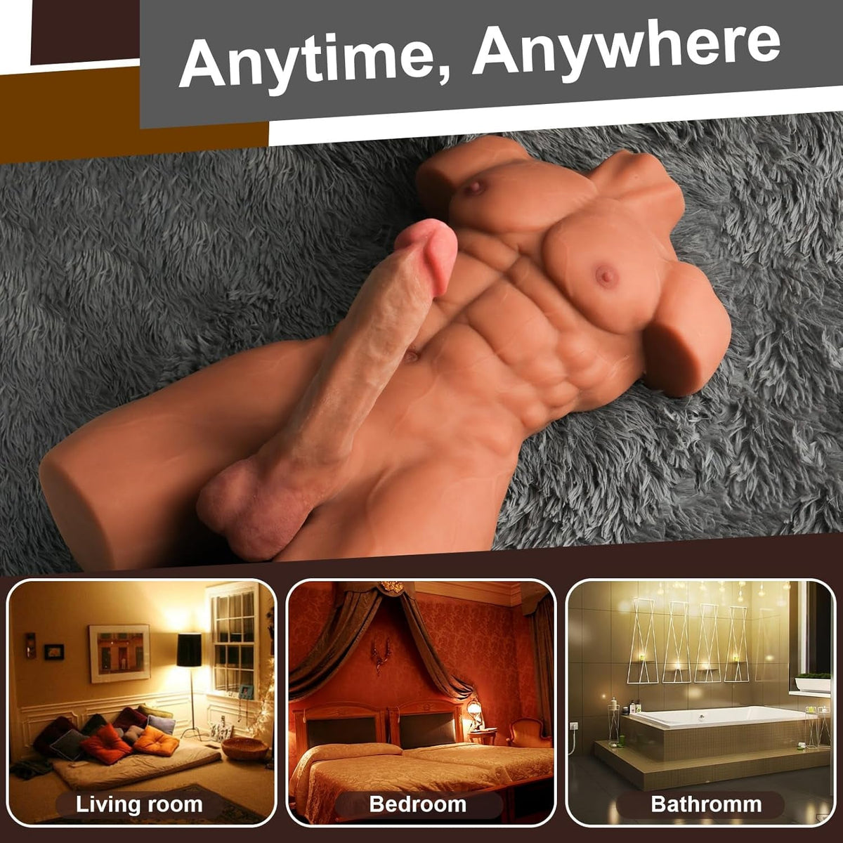 ForgeFlex Male Sex Doll Torso 8in Flexible Dildo 26LB