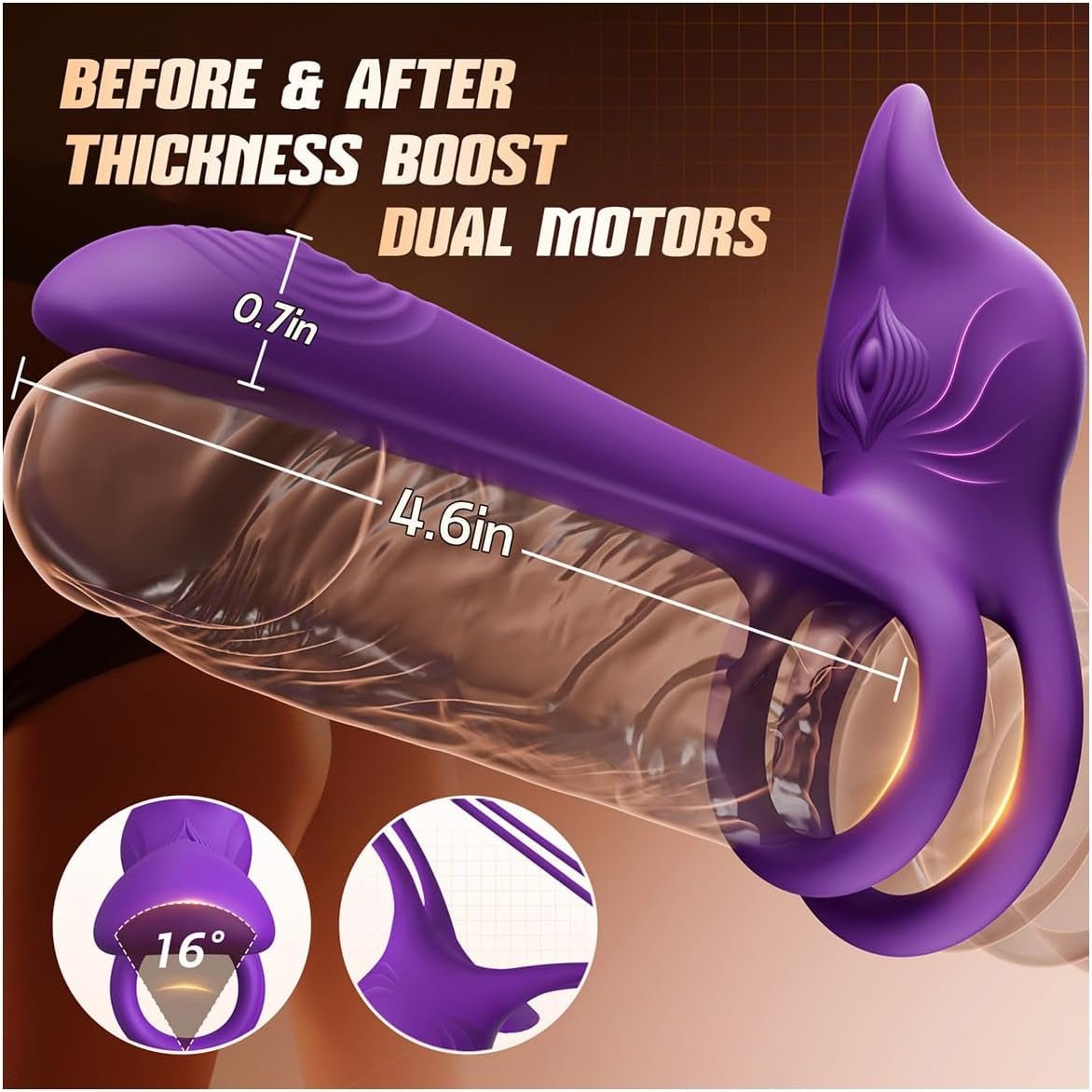 FoxSync Vibrating Cock Ring G-Spot Clit Stimulator App