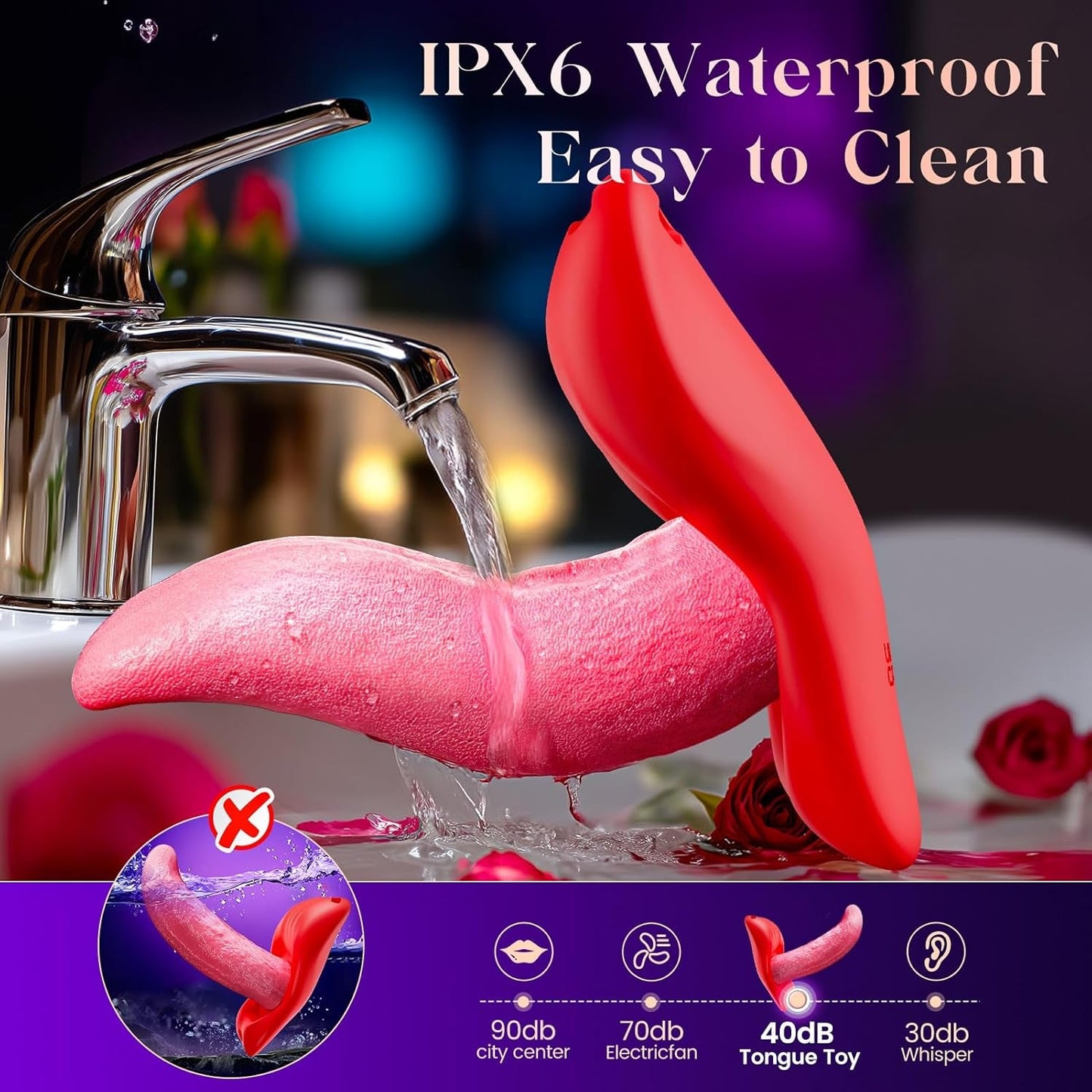 LushTongue Wearable Tongue Vibrator App Control 9 Modes