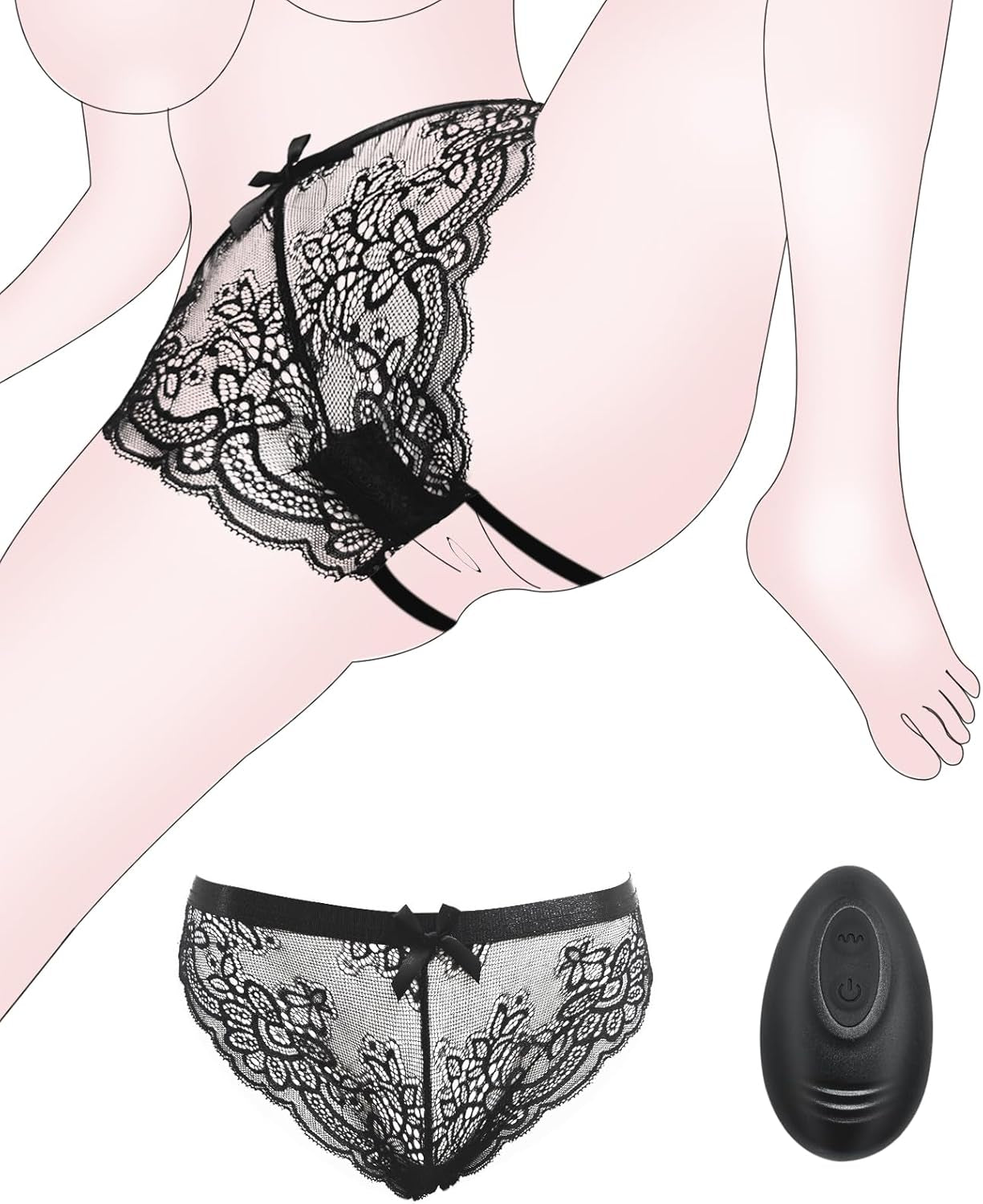 VelvetOpen Remote Open Crotch Vibrating Panties