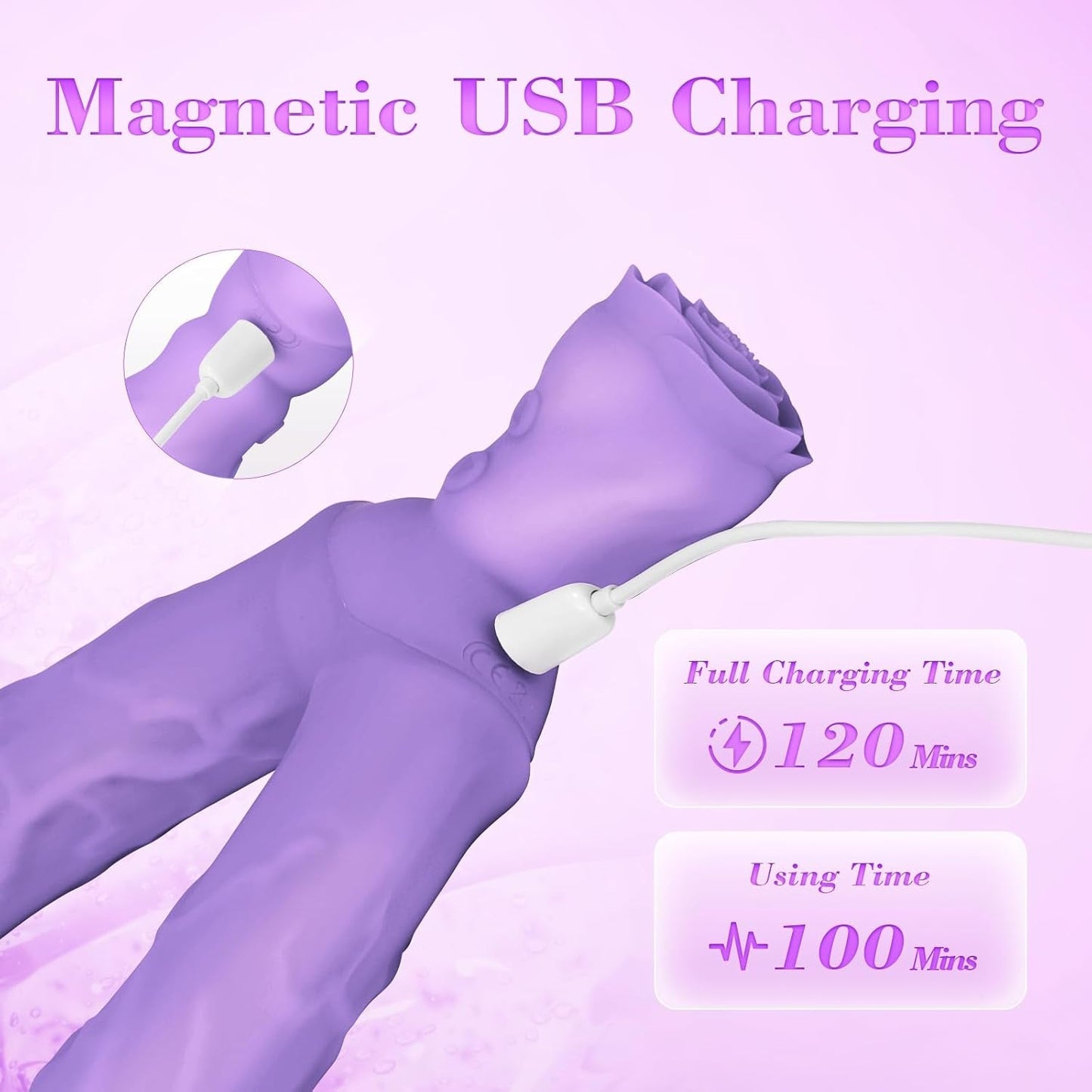 RoseFlex 15.75” Double-Ended Vibrating Dildo 10 Modes