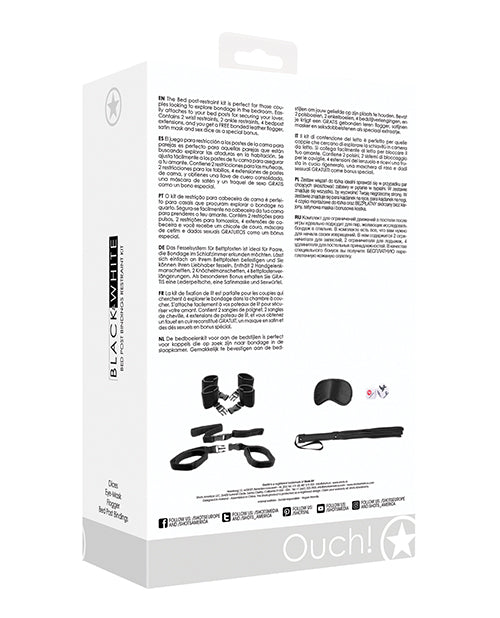 Black & White Bed Post Bindings Restraint Kit