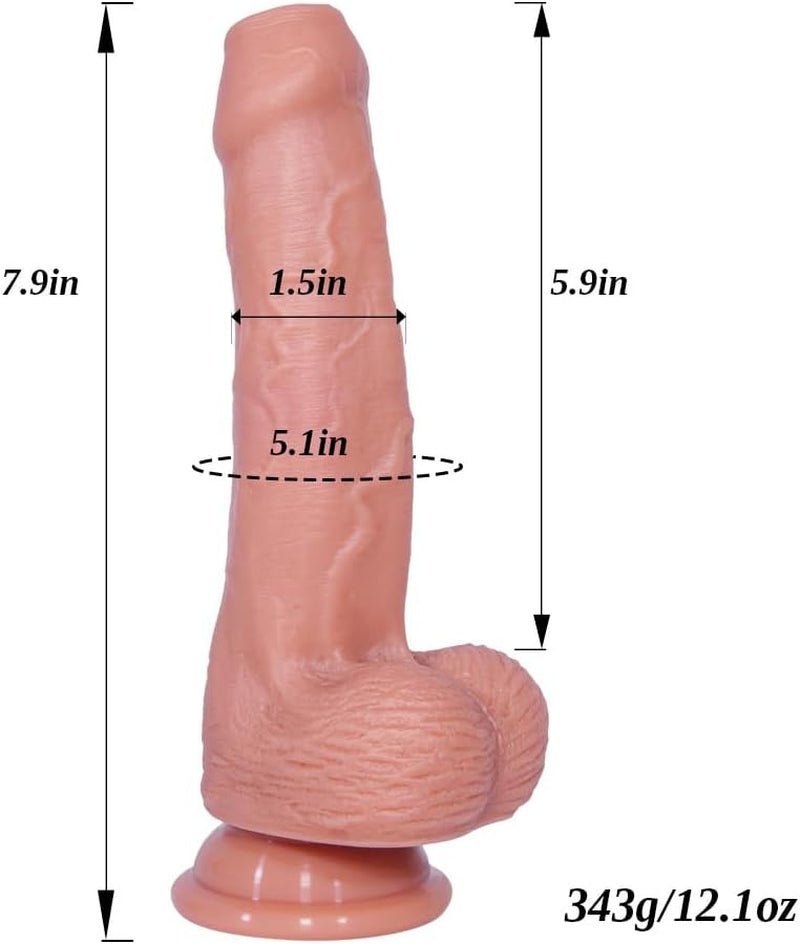 Foreskin 8” Realistic Foreskin Silicone Dildo with Suction Cup