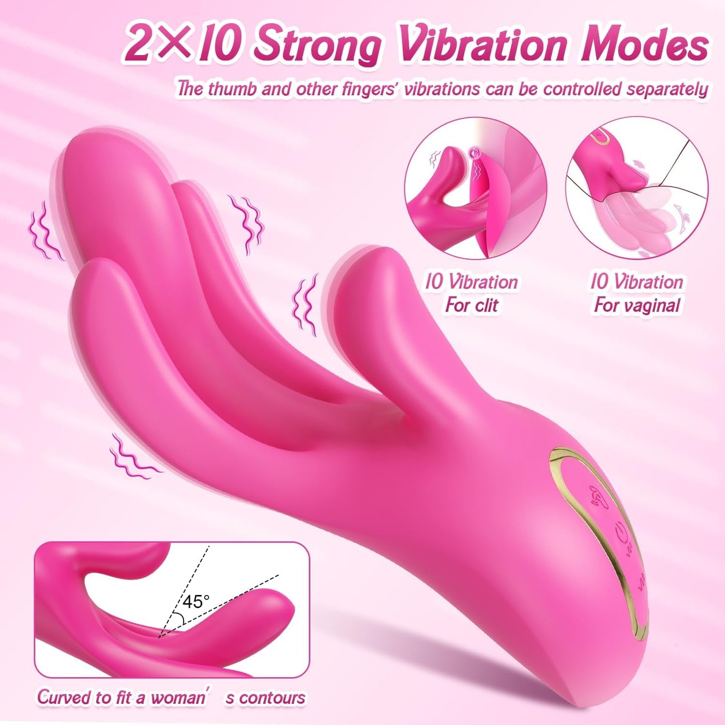 TriFlex 3-in-1 Finger Vibrator 10 Modes & Flapping G-Spot