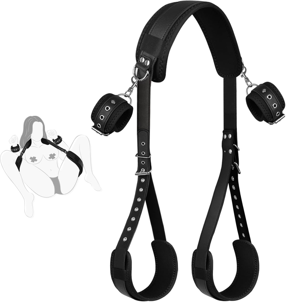 GripLink Neck to Thigh Sling Strap BDSM Kit