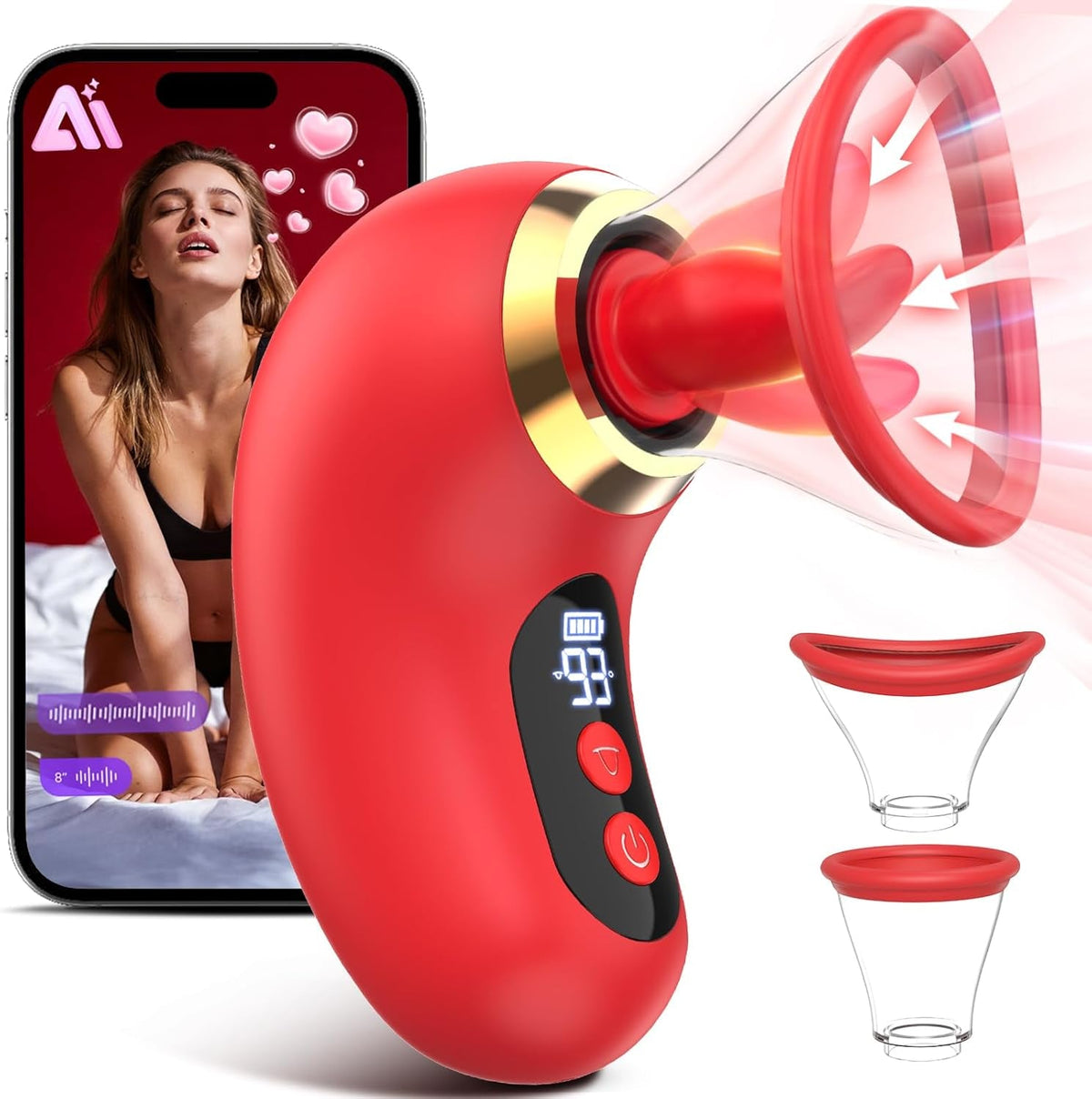SilqueSync AI Rose Wand App Clitoral Sucker LCD Waterproof