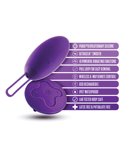 Blush Wellness Imara Remote Control Vibrating Egg Purple