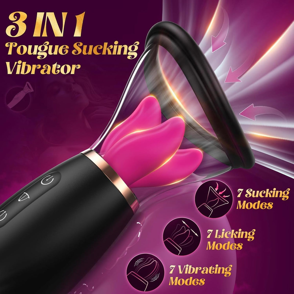 TrielleFlex Dual Cup Clit Sucker 7+10 Modes Rechargeable