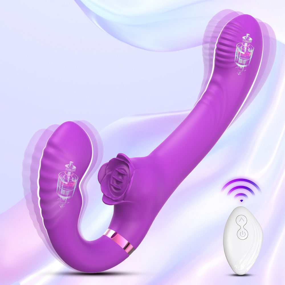 Strapless Strap On G-Spot Dildo Vibrator, Double Ended Wearable Stimulation With 10 Vibrating Modes & Remote Control, Anti-Slip Silicone Realistic Butt Plug, Sex- Toy For Women Couple Lesbian