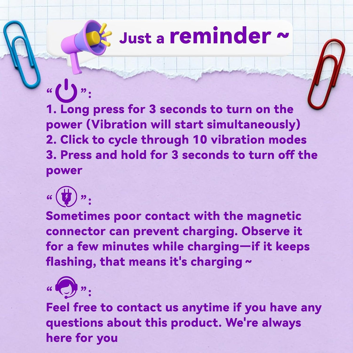 VioraX Finger Vibrator 10 Modes Waterproof Mini Purple