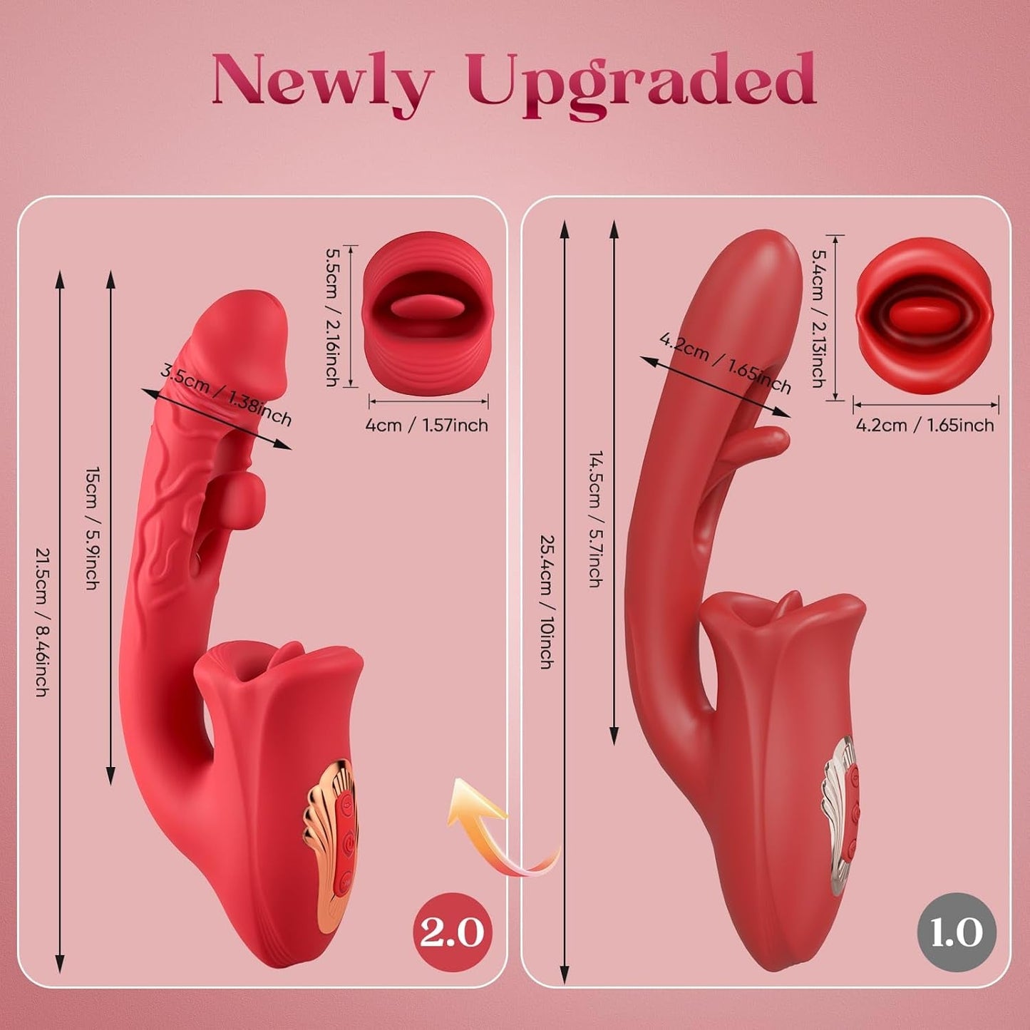 VelvetLick Rose Tongue Vibrator Flapping 10 Modes Waterproof