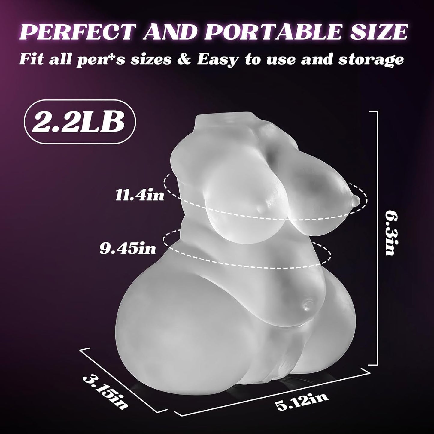 CurvyVision Transparent BBW Sex Doll Stroker