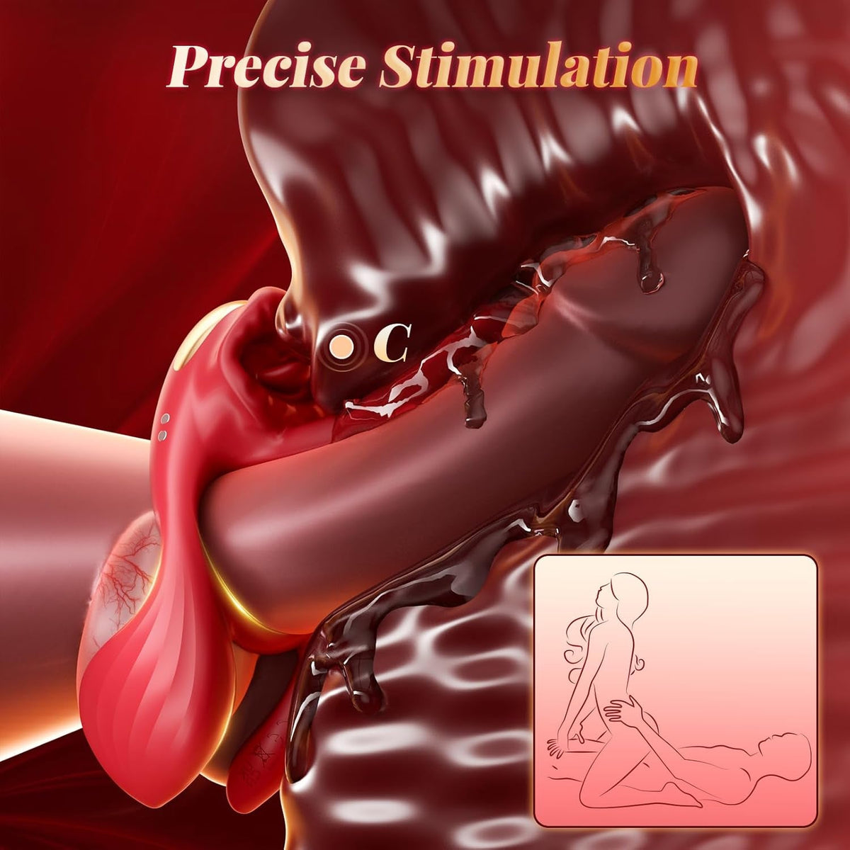 QuadWave 4 Motor Cock Ring Clit Stimulator 7 Modes Silicone