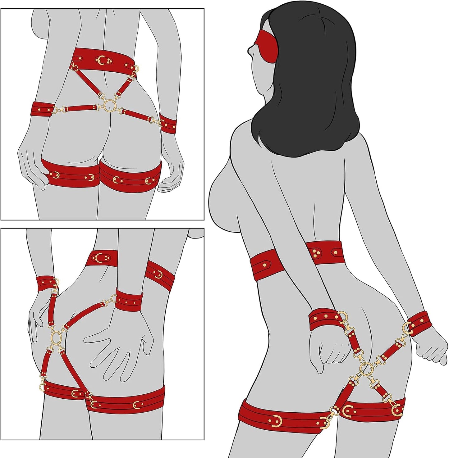 6-Piece Complete BDSM Restraint Set