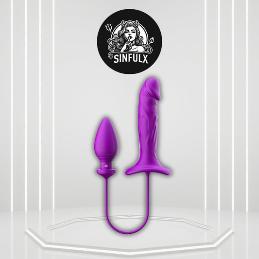 FusionFlex 3-in-1 Vibrating Dildo & Anal Plug Set Couples Toy