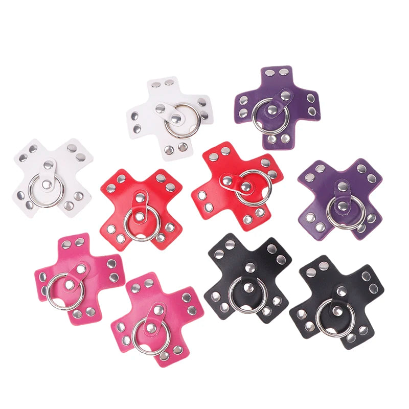1Pair Women Sexy Leather Cross Nipple Cover Reusable Breast Stickers Self Adhesive Nipple Pasties Nipple Covers Bra Accessories