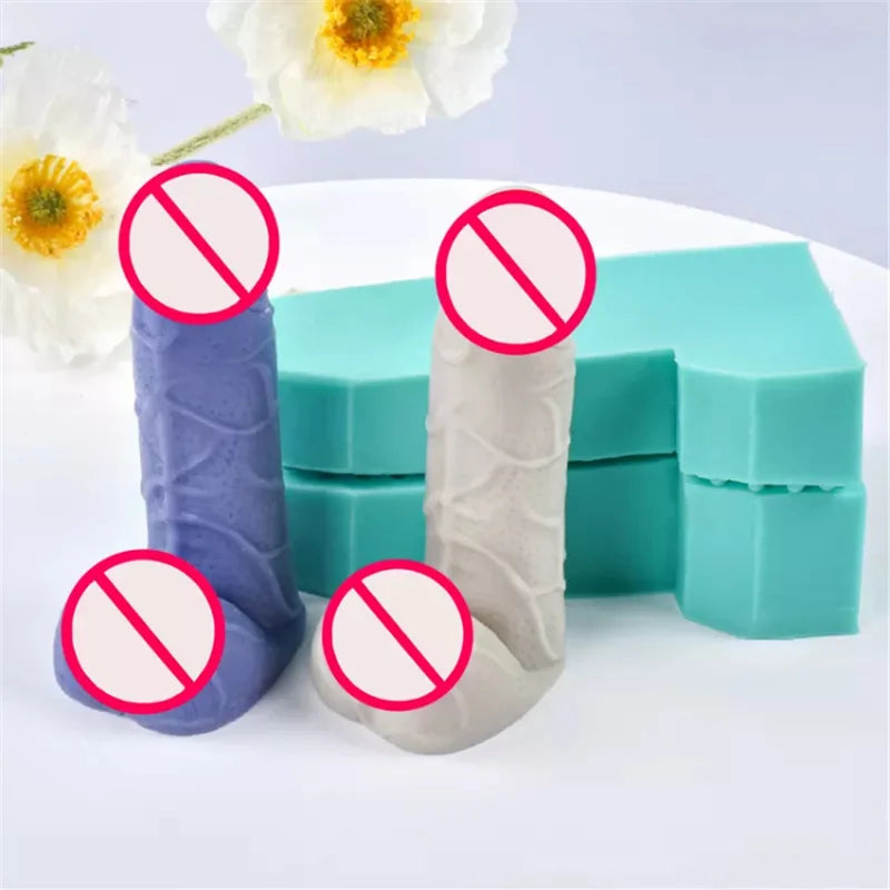 Handmade Lifelike DIY Prank Gift Male Body Organ 3D Stereo Bead Shape Men Dick Soap Plaster Decor Tool Silicon Penis Candle Mold