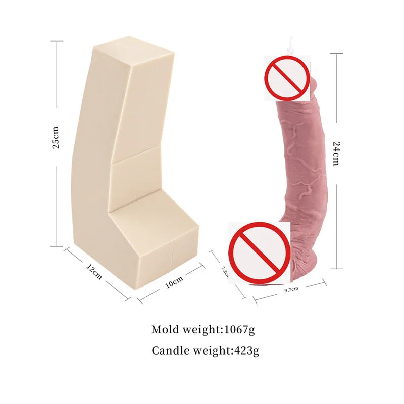 Handmade Lifelike DIY Prank Gift Male Body Organ 3D Stereo Bead Shape Men Dick Soap Plaster Decor Tool Silicon Penis Candle Mold