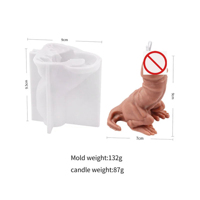 Handmade Lifelike DIY Prank Gift Male Body Organ 3D Stereo Bead Shape Men Dick Soap Plaster Decor Tool Silicon Penis Candle Mold