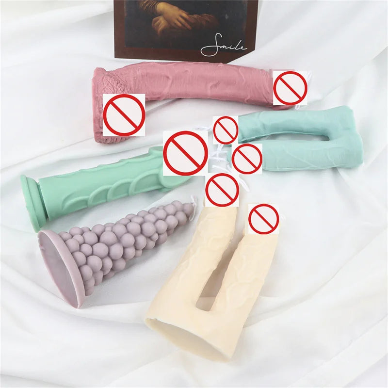 Handmade Lifelike DIY Prank Gift Male Body Organ 3D Stereo Bead Shape Men Dick Soap Plaster Decor Tool Silicon Penis Candle Mold