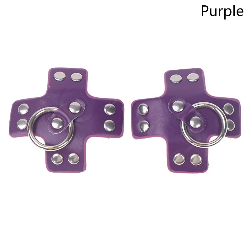 1Pair Women Sexy Leather Cross Nipple Cover Reusable Breast Stickers Self Adhesive Nipple Pasties Nipple Covers Bra Accessories