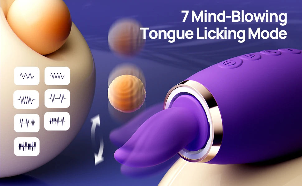 Sex Toy Vibrator for Woman 3 in 1 Clitoral Stimulator Tongue Licking G Spot Thrusting Dildo Vibrator, Nipple Licker for Toys