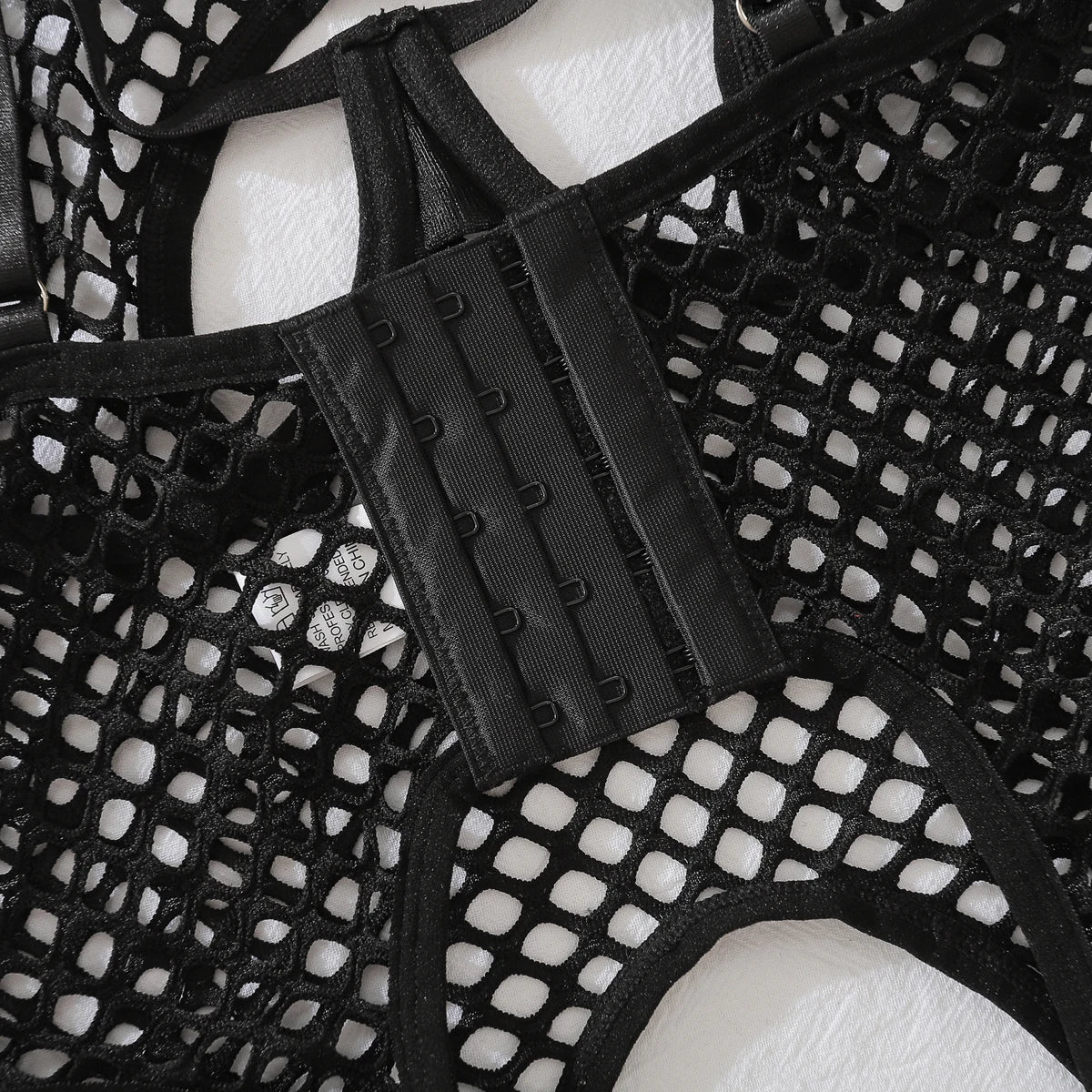 2025 sexy hollow-out fishnet bra ultra-thin see-through body-shaping slimming lingerie two-piece set