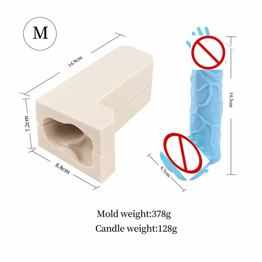 Handmade Lifelike DIY Prank Gift Male Body Organ 3D Stereo Bead Shape Men Dick Soap Plaster Decor Tool Silicon Penis Candle Mold