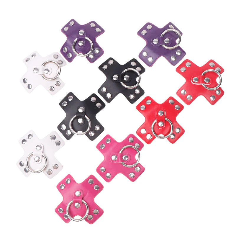 1Pair Women Sexy Leather Cross Nipple Cover Reusable Breast Stickers Self Adhesive Nipple Pasties Nipple Covers Bra Accessories