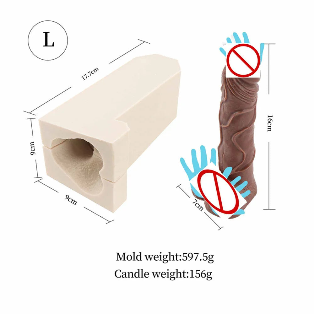 Handmade Lifelike DIY Prank Gift Male Body Organ 3D Stereo Bead Shape Men Dick Soap Plaster Decor Tool Silicon Penis Candle Mold