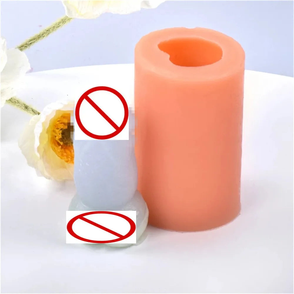 Handmade Lifelike DIY Prank Gift Male Body Organ 3D Stereo Bead Shape Men Dick Soap Plaster Decor Tool Silicon Penis Candle Mold